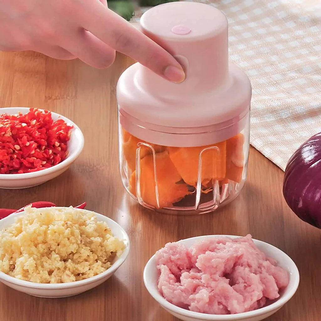Electric Mini Vegetable Chopper – 250ml USB Rechargeable 🧄⚡